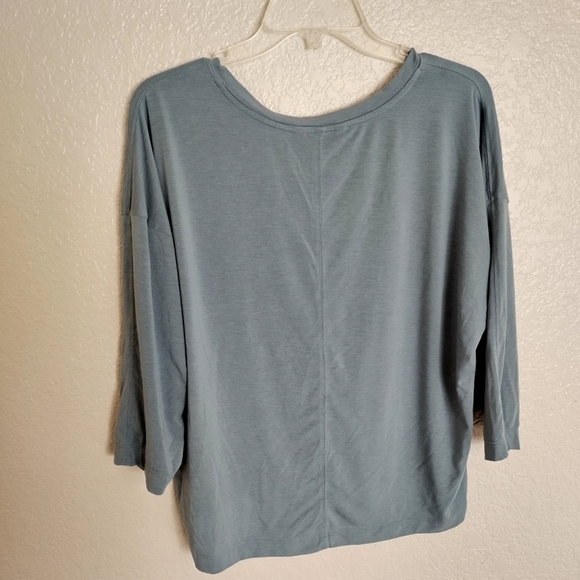 Athleta 3/4 Sleeve Embody Twist Front Modal Blend Sage Womens Top sz L - Picture 5 of 7